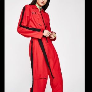 i am gia scorpio jumpsuit red